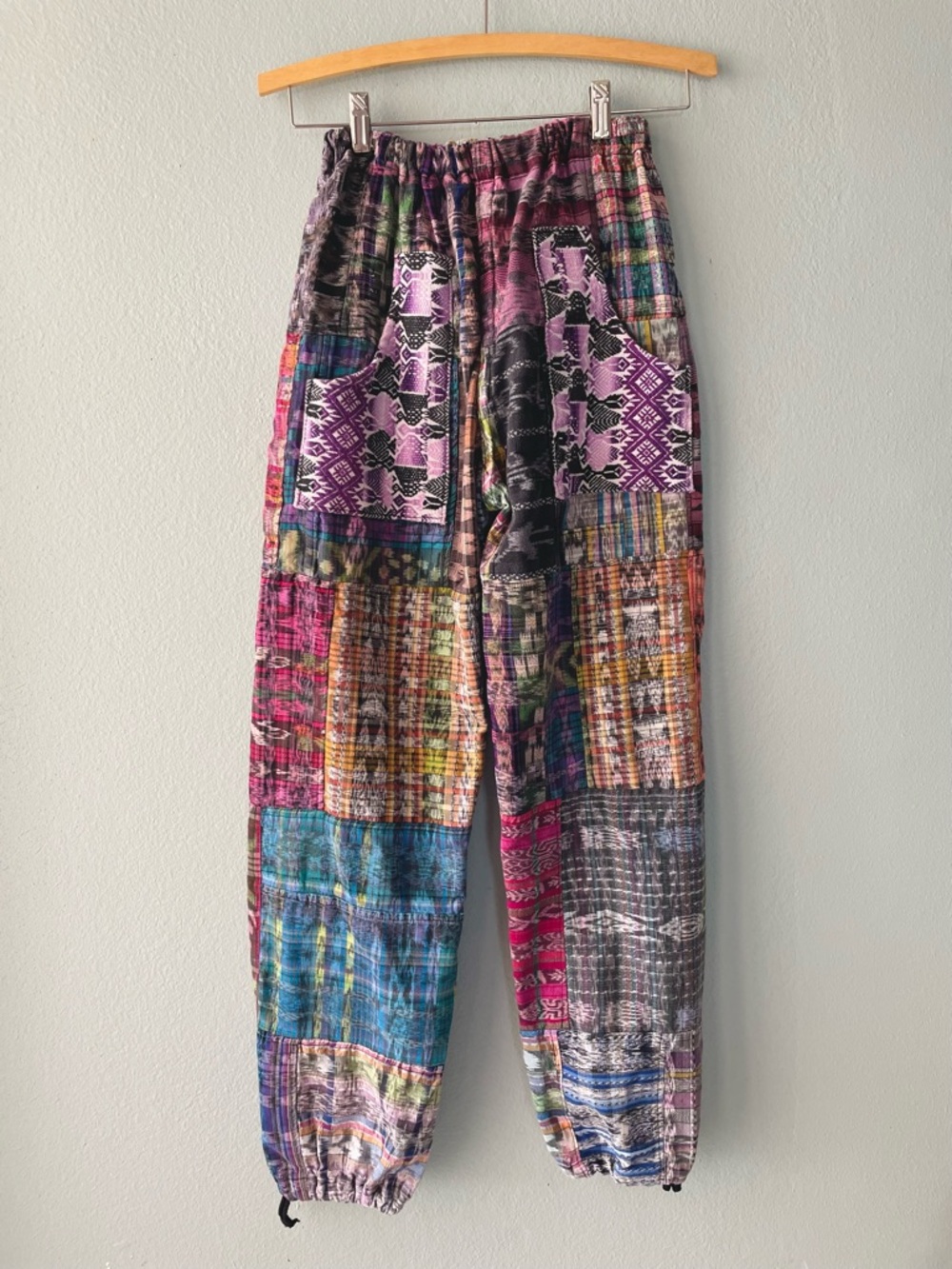 Vintage Multicolor Patchwork Track Pants - Purple, Blue, Pink, Green